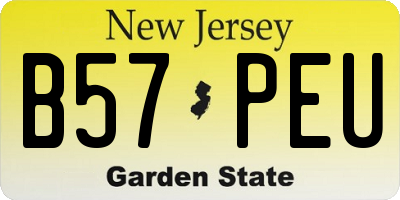 NJ license plate B57PEU
