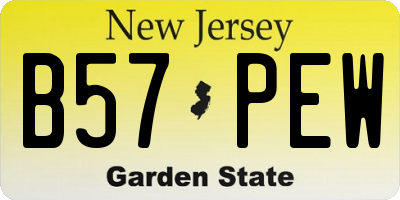 NJ license plate B57PEW