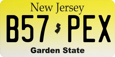 NJ license plate B57PEX