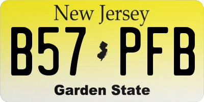 NJ license plate B57PFB