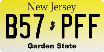 NJ license plate B57PFF