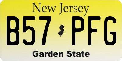 NJ license plate B57PFG