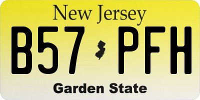 NJ license plate B57PFH