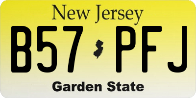 NJ license plate B57PFJ