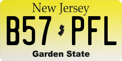 NJ license plate B57PFL
