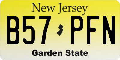 NJ license plate B57PFN