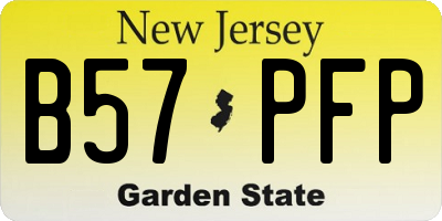 NJ license plate B57PFP
