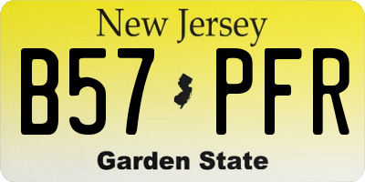 NJ license plate B57PFR