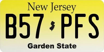 NJ license plate B57PFS