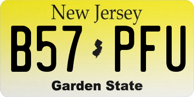 NJ license plate B57PFU