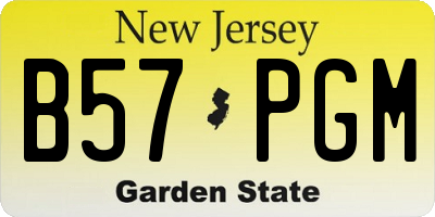 NJ license plate B57PGM