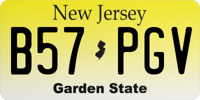 NJ license plate B57PGV