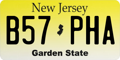 NJ license plate B57PHA