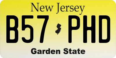NJ license plate B57PHD