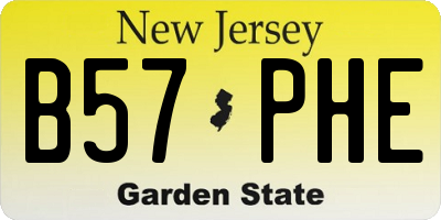 NJ license plate B57PHE