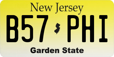 NJ license plate B57PHI