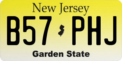 NJ license plate B57PHJ