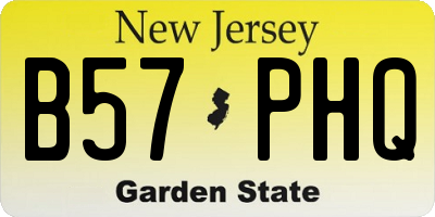 NJ license plate B57PHQ