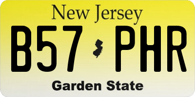 NJ license plate B57PHR