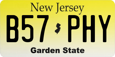 NJ license plate B57PHY