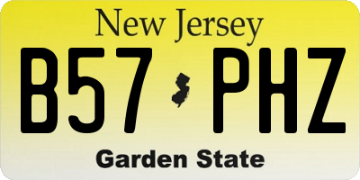 NJ license plate B57PHZ