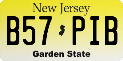 NJ license plate B57PIB