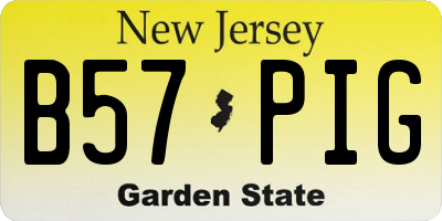 NJ license plate B57PIG