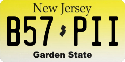 NJ license plate B57PII
