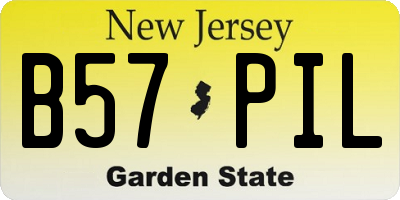 NJ license plate B57PIL