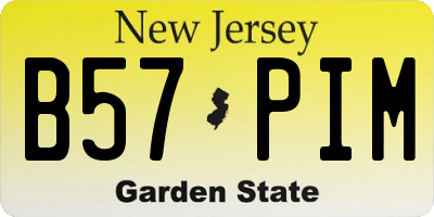 NJ license plate B57PIM
