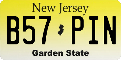 NJ license plate B57PIN