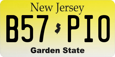 NJ license plate B57PIO