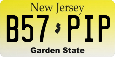 NJ license plate B57PIP
