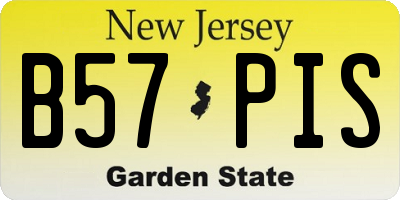 NJ license plate B57PIS
