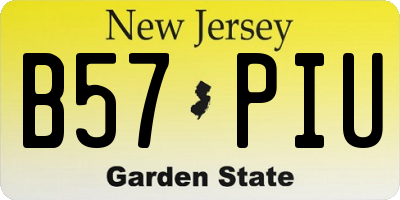 NJ license plate B57PIU