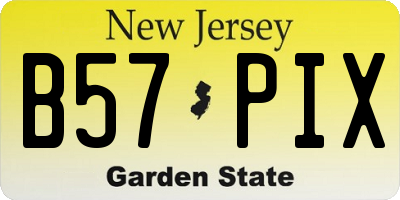 NJ license plate B57PIX