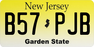 NJ license plate B57PJB