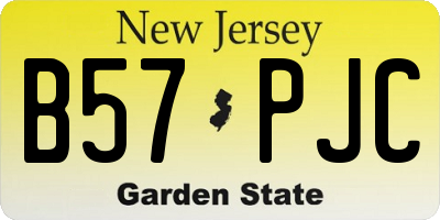 NJ license plate B57PJC
