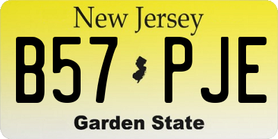 NJ license plate B57PJE