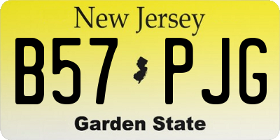 NJ license plate B57PJG