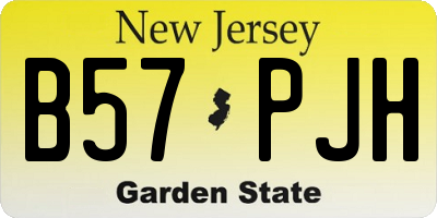 NJ license plate B57PJH