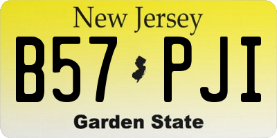NJ license plate B57PJI