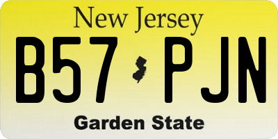 NJ license plate B57PJN