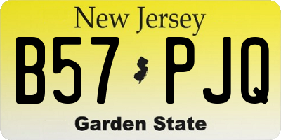 NJ license plate B57PJQ