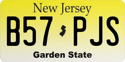 NJ license plate B57PJS