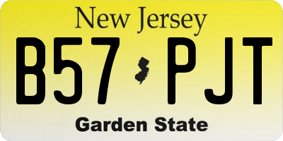 NJ license plate B57PJT