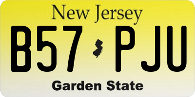 NJ license plate B57PJU