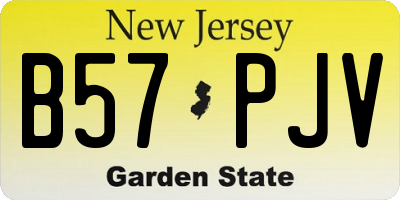 NJ license plate B57PJV