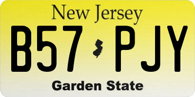 NJ license plate B57PJY