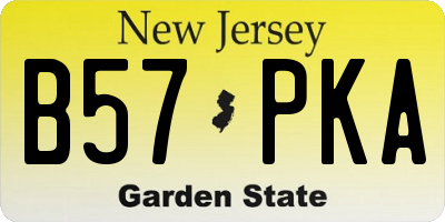 NJ license plate B57PKA